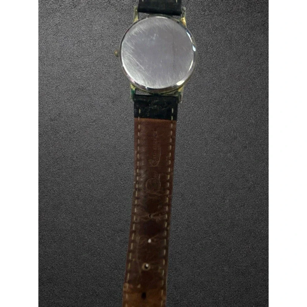 Vintage Movado Quartz Ladies Watch Black Dial Gold Tone Japan Movement For Parts